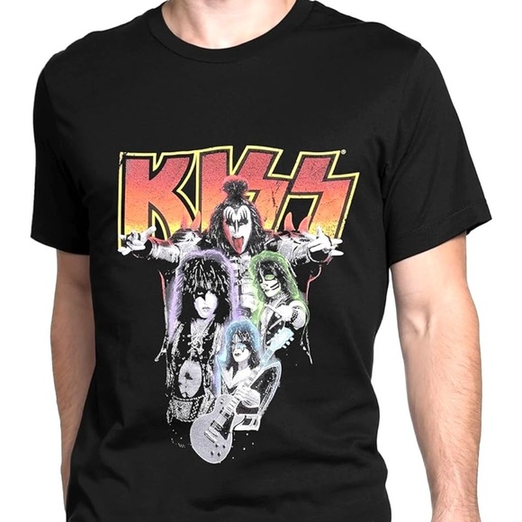 Kiss Gene Simmons Classic Rock Throwback T-shirt Band tee Black Mens M - Picture 12 of 12